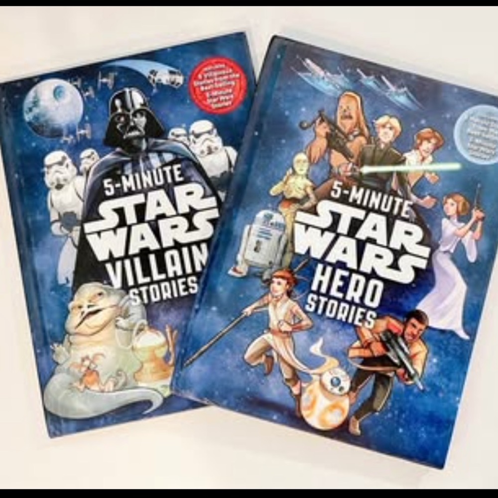 Star Wars 5 minute hero and villain stories. 2 hardcover books lightly used